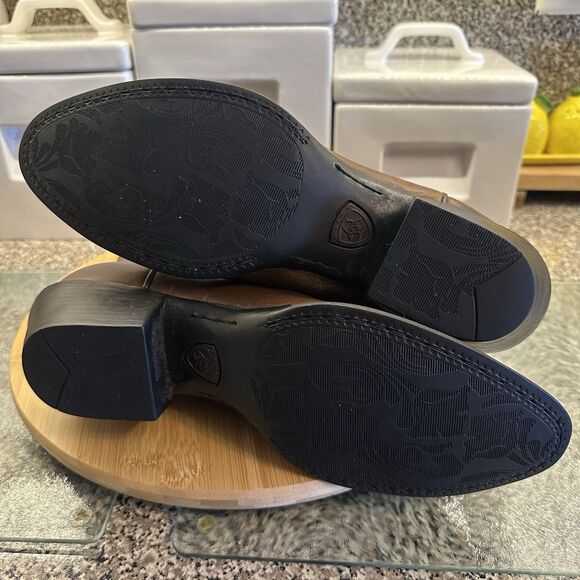 Ariat Heritage R Toe Western Leather Boot Women's Sz 11B Cowgirl Distress Brown - Picture 9 of 14